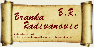 Branka Radivanović vizit kartica